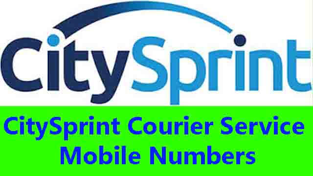 CitySprint Courier Service Mobile Numbers