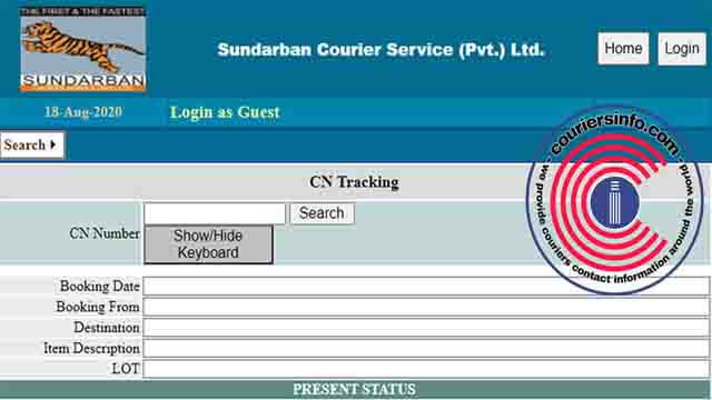 Sundarban Courier Parcel Tracking